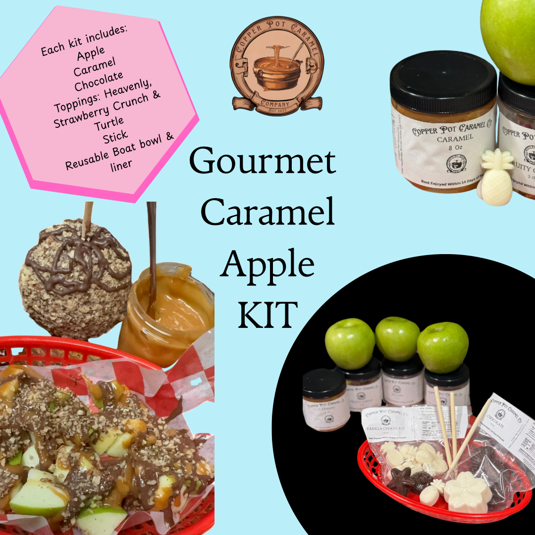 Gourmet Caramel Apple Kit: Heavenly Strawberry Crunch & Turtle